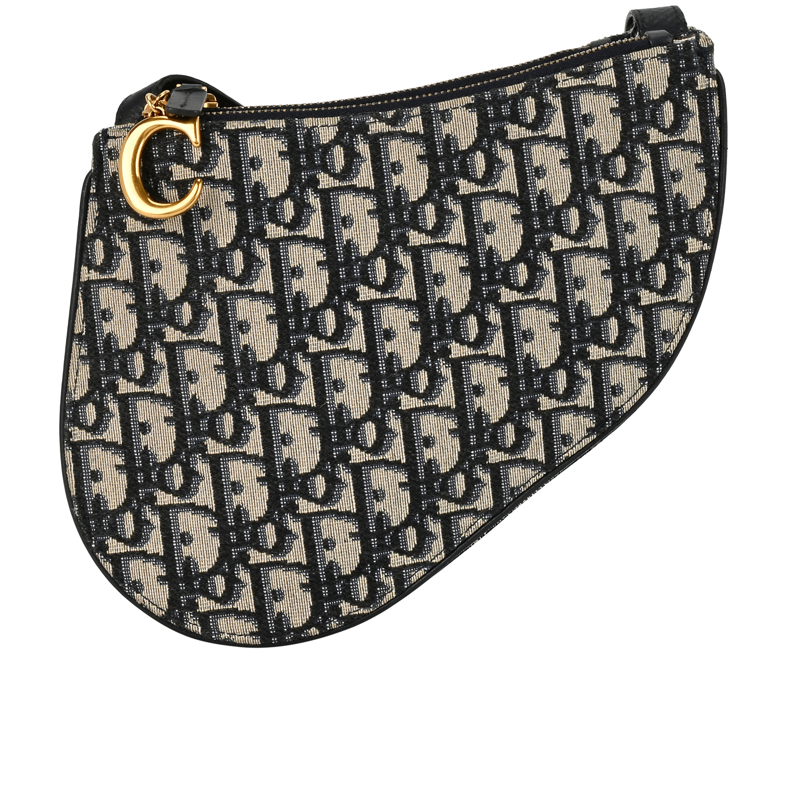 Trio Saddle, &pound;850, Handbags, Beige/Blue, Canvas, Back view